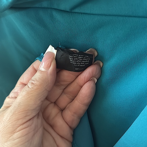 Lane Bryant Teal Dress with Ruching at the front - Picture 4 of 5